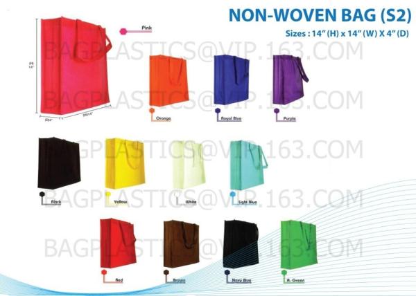 pp nonwoven bag, promotional recycled glossy laminated pp nonwoven shopping bag,