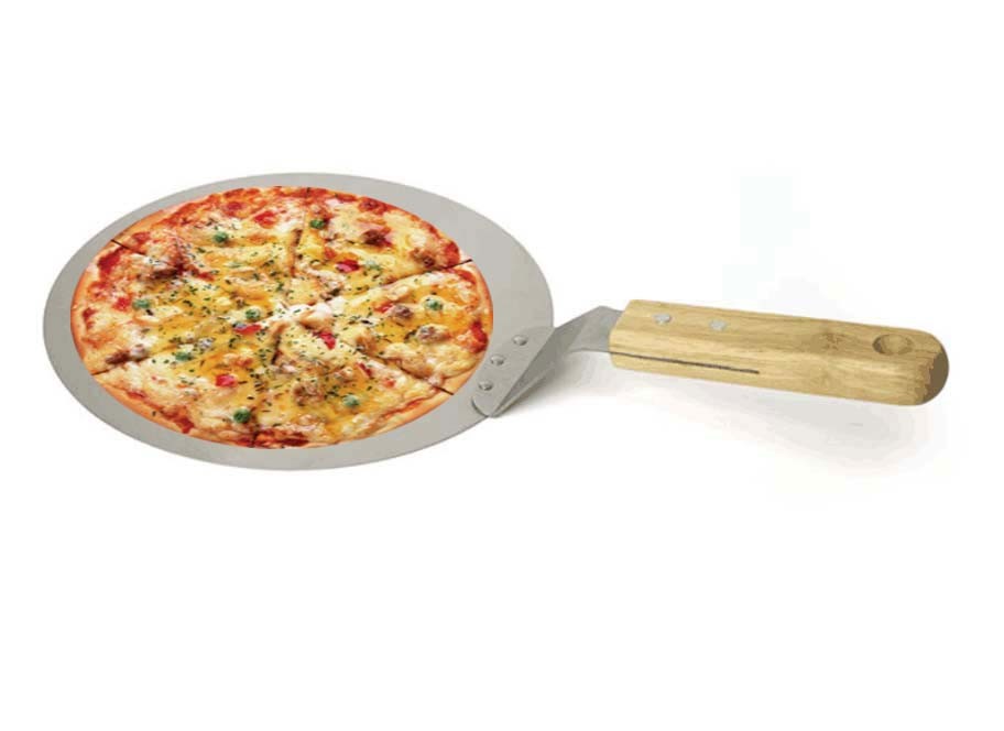 Customized Stainless Steel 10" Inch Pizza Cake Shovel With Wooden Handle