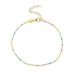 21.2cm 0.8 Gram Sterling Silver Rainbow Bracelet Unisex Cubic Zirconia Bracelet
