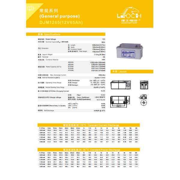 12V 65AH UPS Battery Rechargeable Deep Cycle GEL Small Capacity Battery for Energy Storage Lead Material Sealed Type
