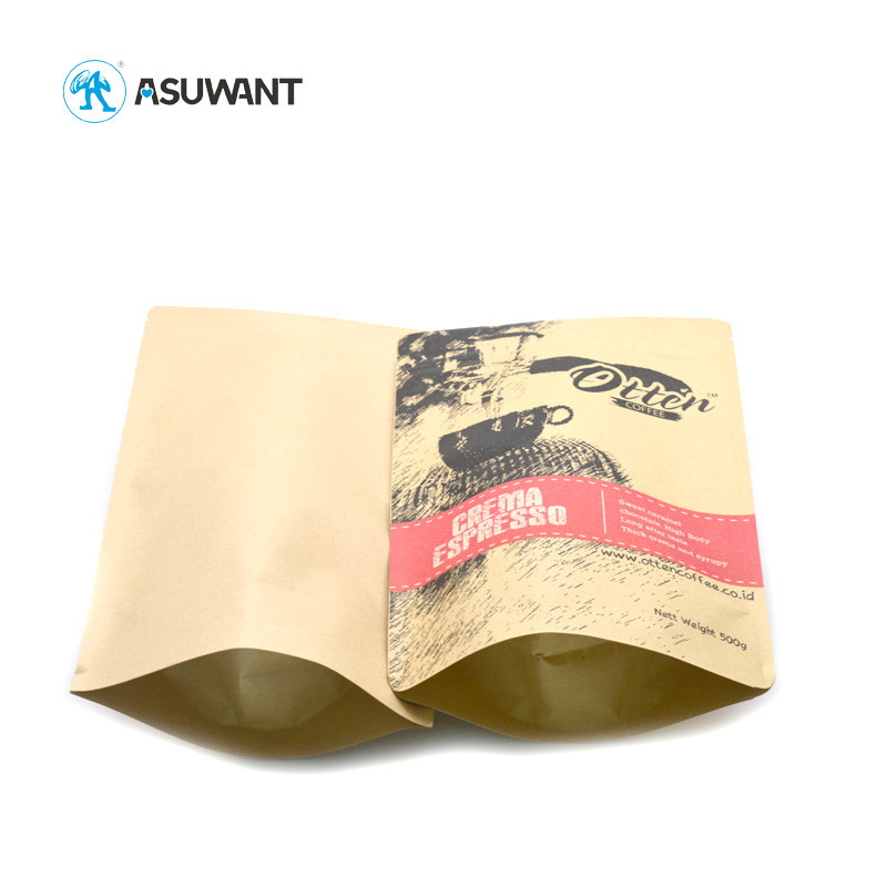 Child Resistant Kraft Zipper Pouch Recycled Brown