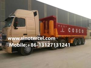 Wholesale OEM Steel Tipper Semi Trailer ISO SGS With Hydraulic System 30-50 Tons Red from china suppliers