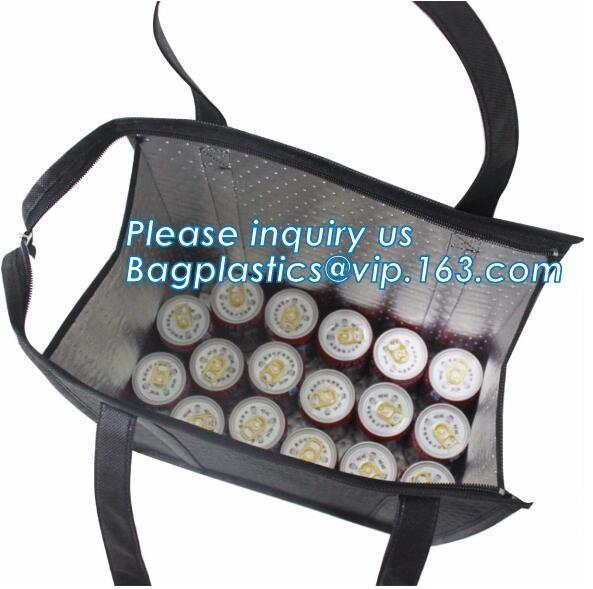 Reusable aluminium Portable pOLYESTER WINE COOLER BAG,FROZEN FOOD,ICE,HOT PIZZA