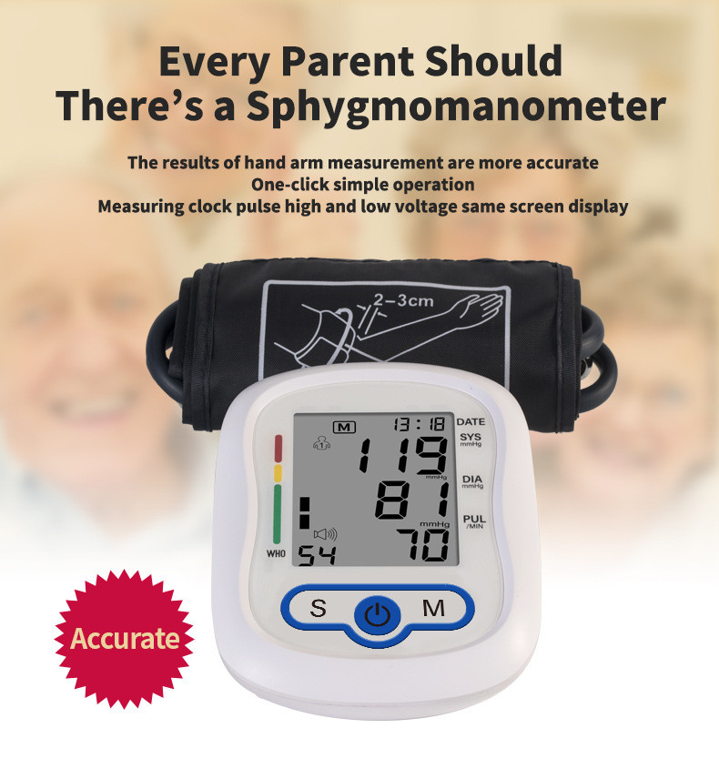 Daily Checks Home Hospital One Key Measurement Blood Pressure Monitor Arm Type