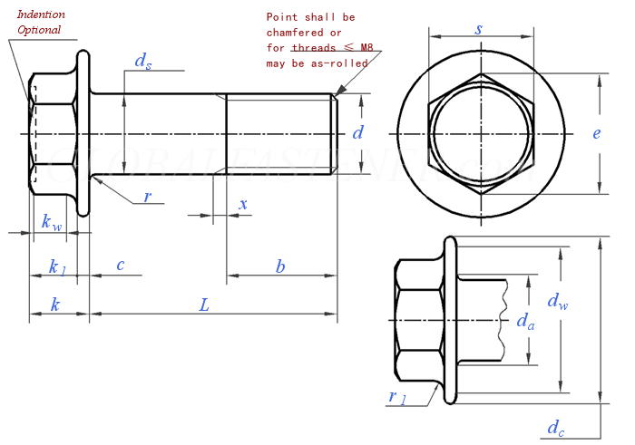 JIS B 1189 Carbon Steel Hexagon Bolt With Flange Collar