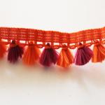 Colorful Embroidery 4cm Polyester Tassel Fringe Trim