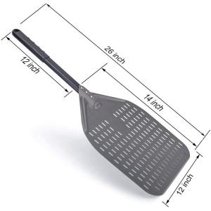 Wholesale 66cm Aluminum Pizza Shovel 12 Inch Aluminum Pizza Peel Black Hard Perforated from china suppliers