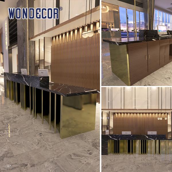 Black marble multi-layer bar counter