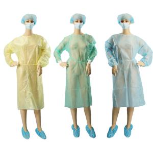 Wholesale Disposable Medical non woven Polypropylene isolation gown with knitted Cuff for Hospitals from china suppliers