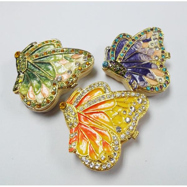 butterfly shape metal jewelry box for ladies gift