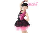 White Polka Dots Fuchsia Sequin Ballet Jazz Dance Costumes For Girls ODM Service