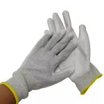 13 Gauge Knitted Lined Pu Coated Gloves ESD Antistatic Carbon Fiber Finger Men