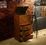 Tan Brown Vintage Storage Trunks , Decorative Trunk Chest Top Grain Genuine