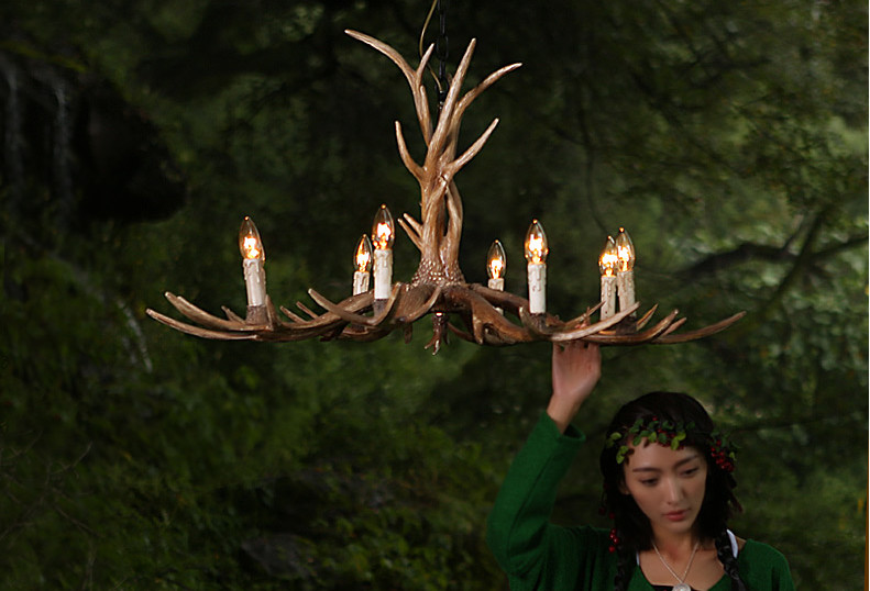 Countryside Deer Antler Chandelier For Farmhouse Warehouse Lighting Fixtures (WH-AC-31）