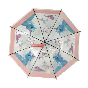 Wholesale 19 inches Kids Compact Umbrella with POE Fabric and Unicorn Printing Incidental Whistle from china suppliers