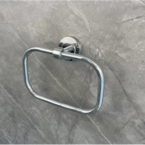 Modern Square Bathroom Towel Rings Sus 304 Stainless Steel Bathroom Hanger Wall Mount