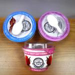 Food Grade Disposable customized plastic yogurt milk drink cup with aluminum