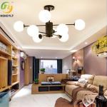 Hot Sale Modern E26 Bulb Base Iron Glass Black Gold Pendant Light