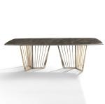 Luxury Italian Household Marble Top Rectangular Dining Table Stainless Steel