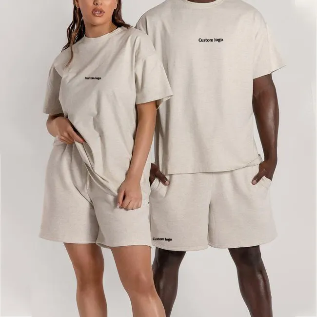 Knitted Custom Logo Printing T Shirt Oversized for Couples in Casual and Unisex Style