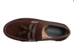 Attractive Mens Leather Casual Shoes Tassels Flat Loafer Brown Leather Driving