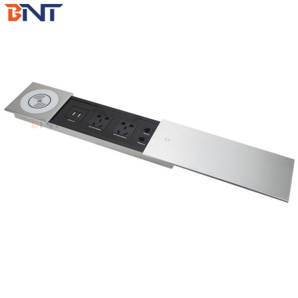 Quality The Silver Aluminum Alloy Panel Rounded Corner Desktop Sliding Open The Hidden Connector BC-01 for sale