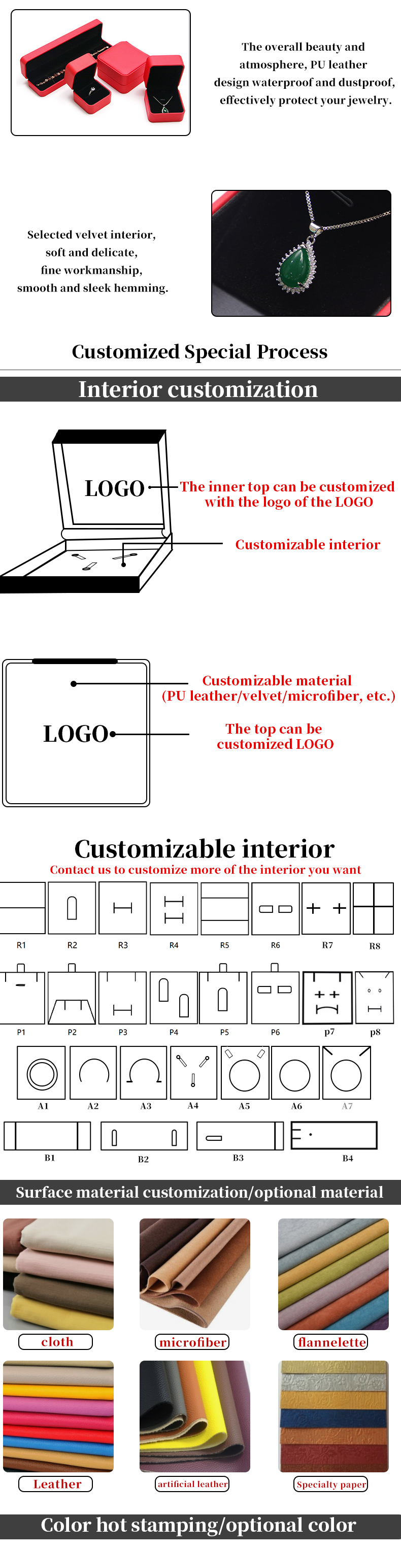 Customized Luxury PU Leather Jewelry Box Packaging Box with Competitive 6.5*6cm