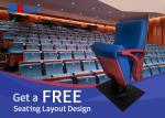 Aluminium Alloy Movie Theater Seating Foldable With Plywood Outer Back