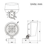 IP66 Rated 160W 180W LED Floodlights DMX512 DALI 0-10V Dimming CRI 80