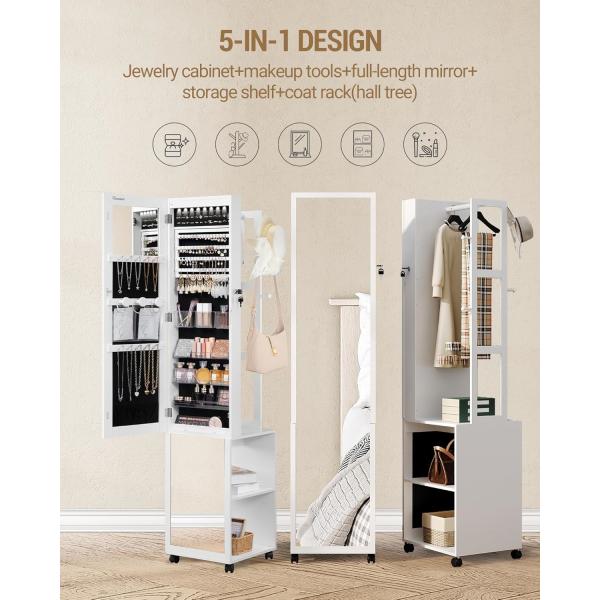 Wood Full Length Mirror Cabinet Frameless Mirror Jewelry Cabinet Modern