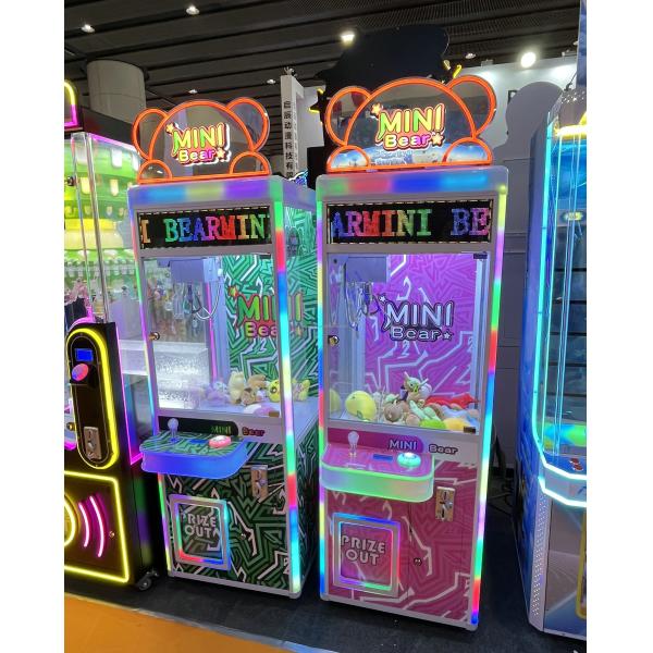 Mini Bear with LED display Claw Machine Small Children Toy Crane Claw Machine Bill Banknote Coin Operated Prize Machine