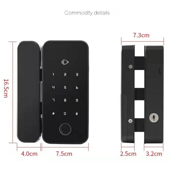 Biometric Fingerprint Wifi Sliding Glass Door Lock ODM Double Authentication