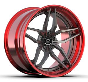 Wholesale Staggered 3 Piece Forged Grey Red Wheels For 20inch Alloy Car Super Concave Rims from china suppliers