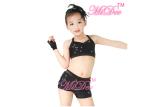 2 Pieces Hip Hop Dance Costumes Sequins Crop Top Short Gyms Cloth For Girls