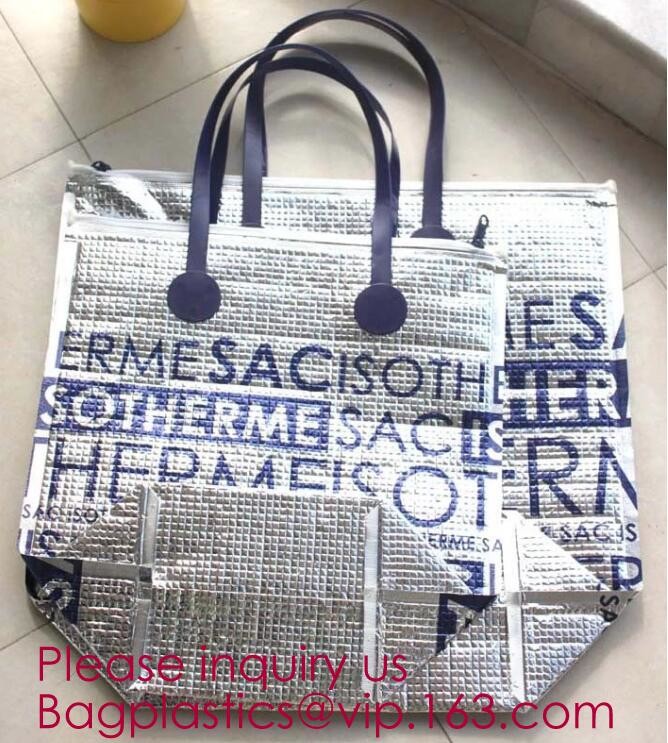 Portable Waterproof Cartoon Flamingo Animal Print Foil Inside Thermal Insulation Cooler Lunch Box Bag bagease bagplastic