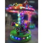 3 seats crown merry go round with durable horse design for kids amusement park