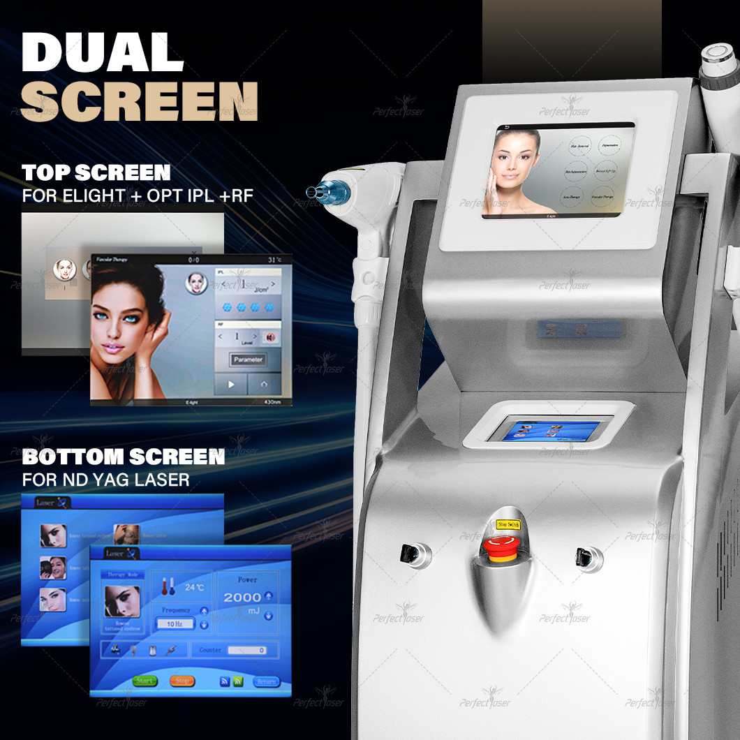 Professional 5in1 Hair Removal Laser Machine with Double Screen, RF, and Best Cooling System - Multifunctional Device