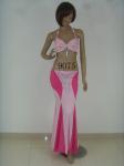MiDee Belly Dancing Clothes Metallic Halter Neck Bikini Long Floor Length Skirts