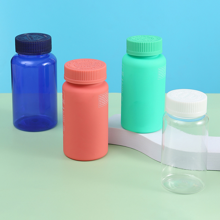 Provide PET Pharmaceutical Green Pill Tablet Packaging Bottle Container for Clear Frosted Plastic Vitamin Capsule Bottle