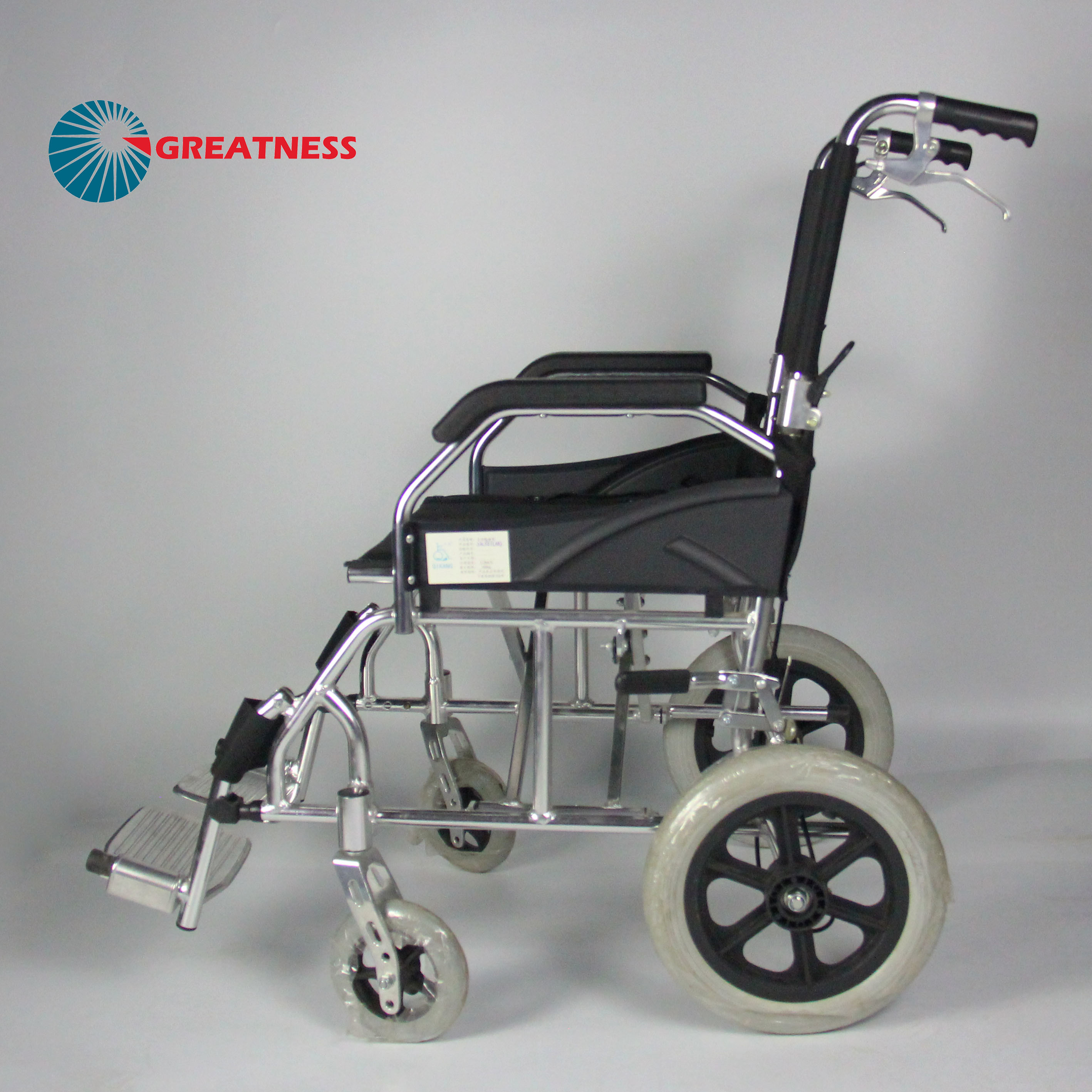 Light Weight Folding Aluminum Manual Wheelchair Solid Wheel United Break Easy Carry
