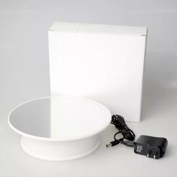 360 Degree Electric Rotating Cake Display Stand For Retail Stores Black