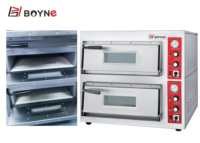 Fast Heating Baking Pizza Oven Double Deck Pizza Stove Electrical Or Gas Available