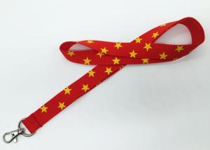 Wholesale Fashionable Red Silk Screen Lanyards Heat Transfer Lanyard With Yellow Stars from china suppliers