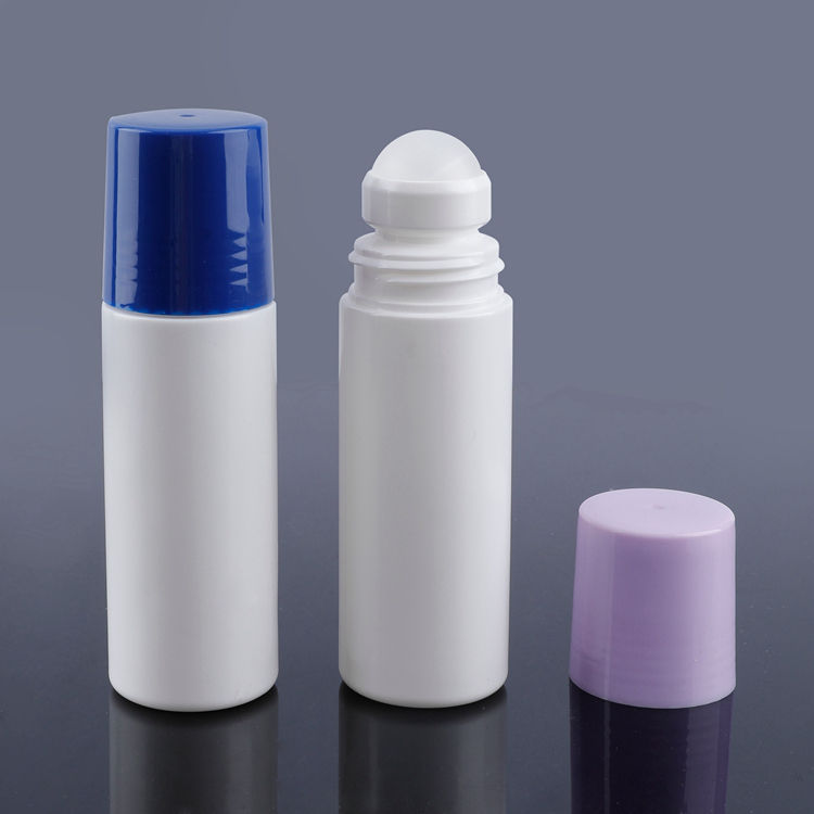 White Deodorant Essential Paste Roll On Plastic Bottle With Pink Overcaps