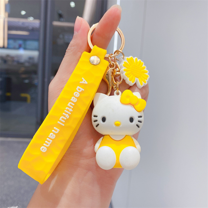 Hello Kitty Figure Keychain Soft PVC Keychain Sublimate With Key Ring Accessories
