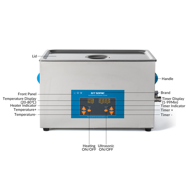 Stainless Steel Digital Ultrasonic Cleaner Time / Temperature LED Dispaly