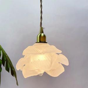 Wholesale White Modern Glass Pendant Lamp Home Indoor Flower Nordic Hanging Light from china suppliers