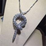 B Luxury jewelry factory high-qu Heavy diamond snake Necklace 18k gold white