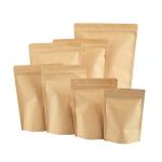 Degradable kraft paper food packaging vertical zipper brown white paper bag