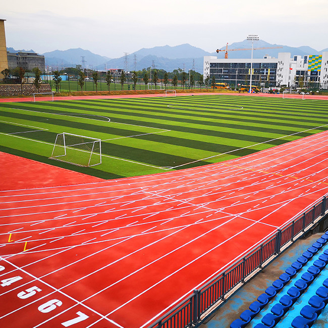 Semicircle Area Prefabricated Synthetic Sports Surfaces Track Red